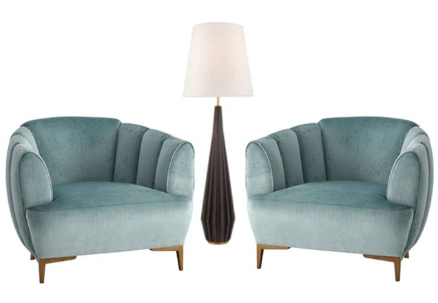 Two Chairs and Floor Lamp