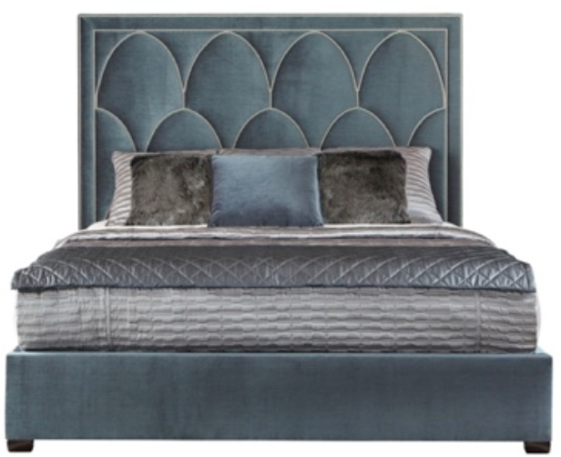 Bed on Blue Bed Frame