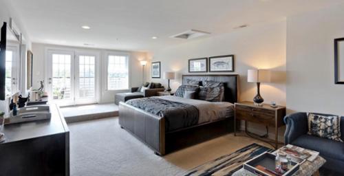 Gentlemen’s Contemporary Master Bedroom with Furniture by Caracole