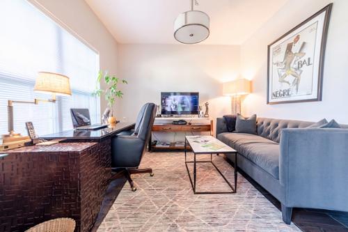 First-floor Office Featuring Wesley Hall Settee
